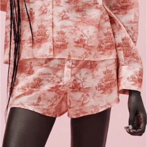 Zara Women’s Coral Patterned Pajamas Shorts Size‎ M